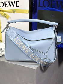 Loewe original calfskin small puzzle bag A510P60 sky blue