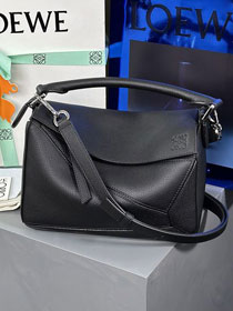 Loewe original grained calfskin small puzzle bag A510P60 black