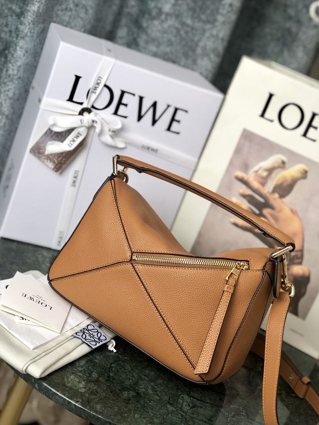 Loewe original grained calfskin small puzzle bag A510P60 brown