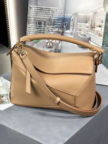 Loewe original grained calfskin small puzzle bag A510P60 caramel