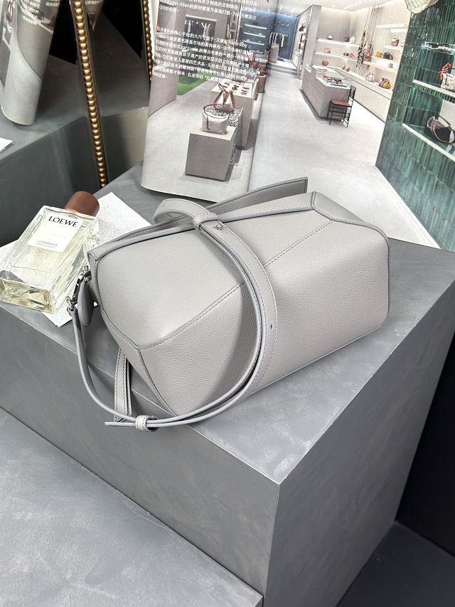 Loewe original grained calfskin small puzzle bag A510P60 grey