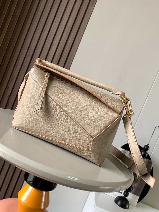 Loewe original grained calfskin small puzzle bag A510P60 sand