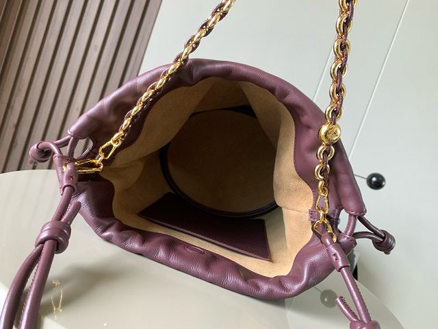 Loewe original lambskin flamenco purse bucket A411FPB burgundy