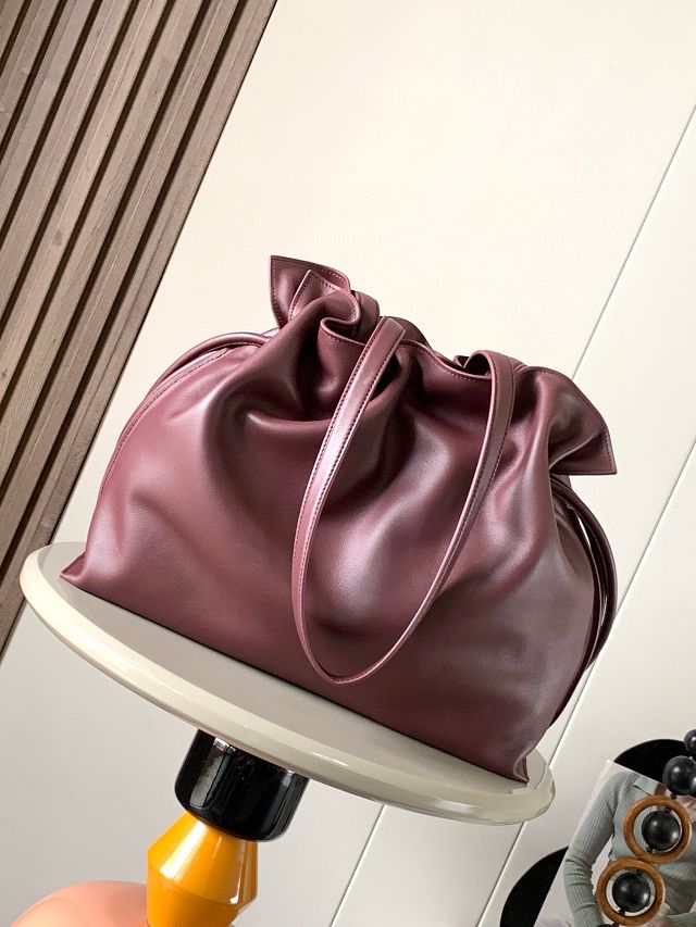 Loewe original calfskin large flamenco clutch A411FL1 bordeaux