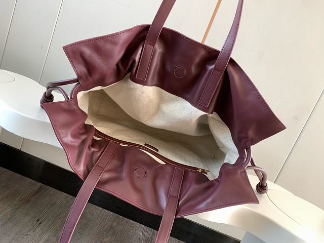 Loewe original calfskin large flamenco clutch A411FL1 bordeaux