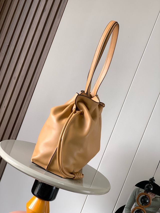 Loewe original calfskin large flamenco clutch A411FL1 caramel