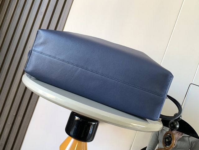 Loewe original calfskin large flamenco clutch A411FL1 navy blue