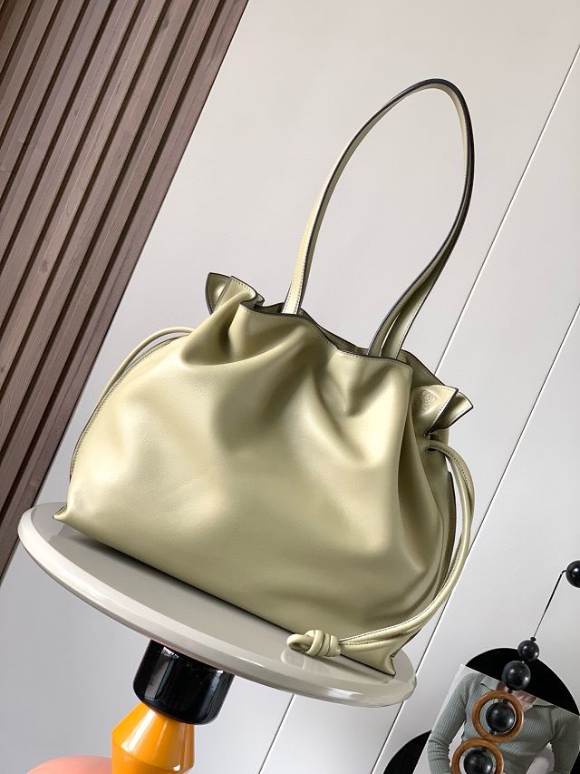 Loewe original calfskin large flamenco clutch A411FL1 olive