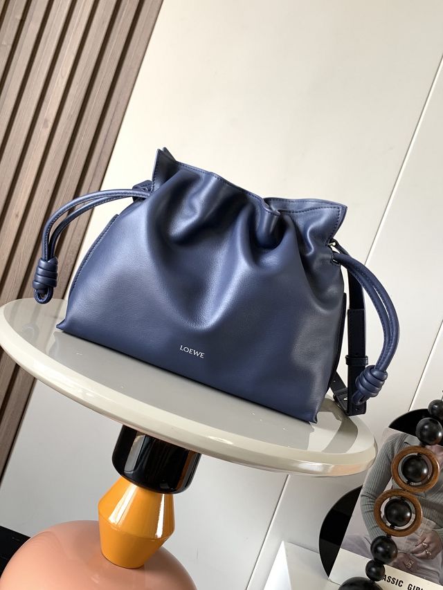 Loewe original calfskin medium flamenco clutch A411FC1 navy blue