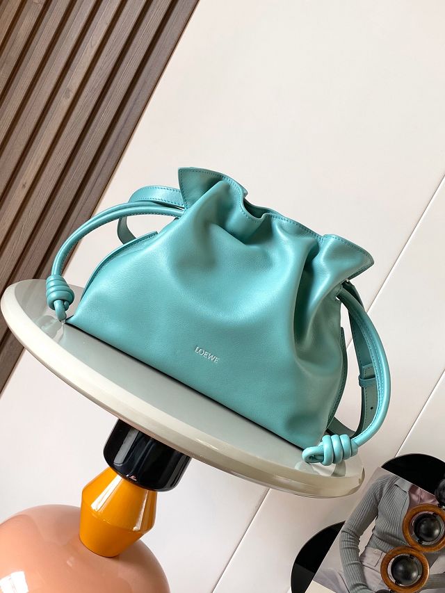 Loewe original calfskin medium flamenco clutch A411FC1 water blue