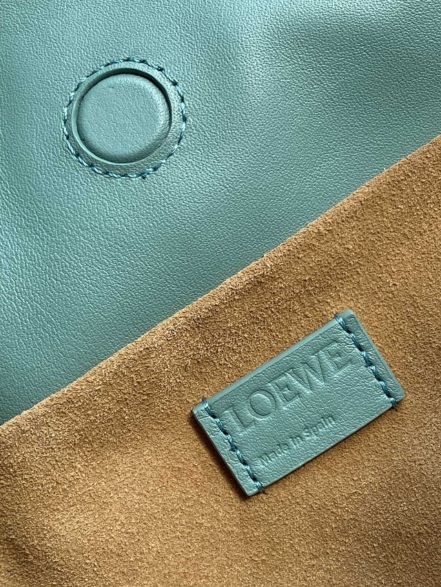 Loewe original calfskin medium flamenco clutch A411FC1 water blue