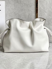 Loewe original calfskin medium flamenco clutch A411FC1 white