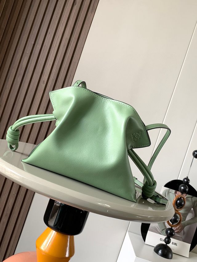 Loewe original calfskin mini flamenco clutch A411FC2 light green