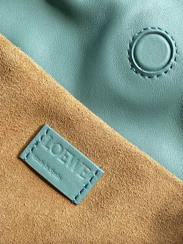 Loewe original calfskin mini flamenco clutch A411FC2 water blue