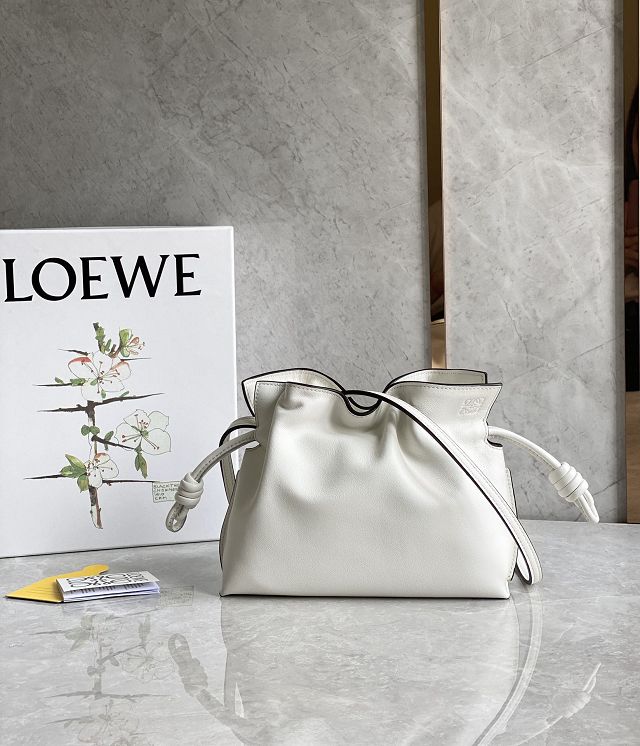 Loewe original calfskin mini flamenco clutch A411FC2 white