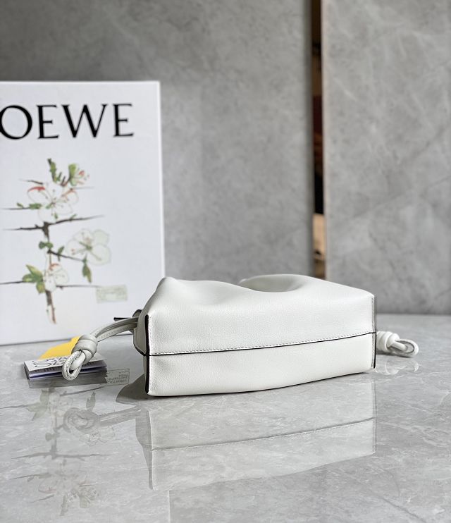 Loewe original calfskin mini flamenco clutch A411FC2 white