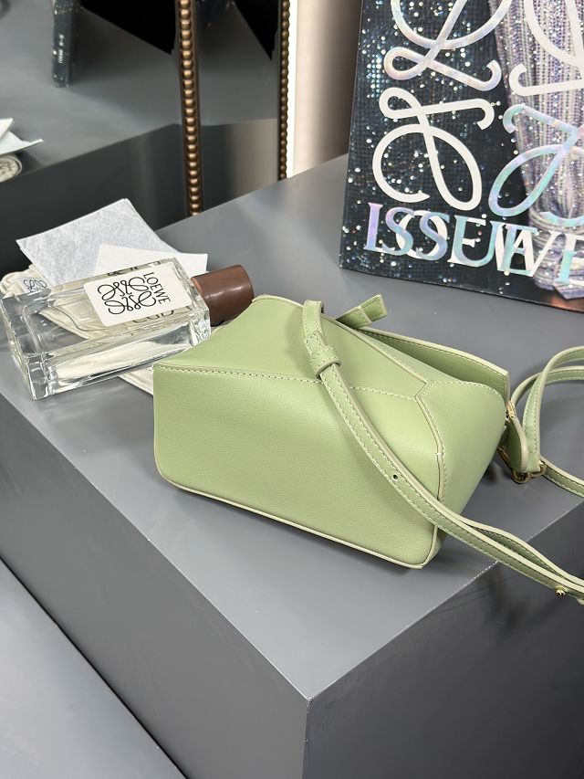Loewe original calfskin mini puzzle bag A510P88 green