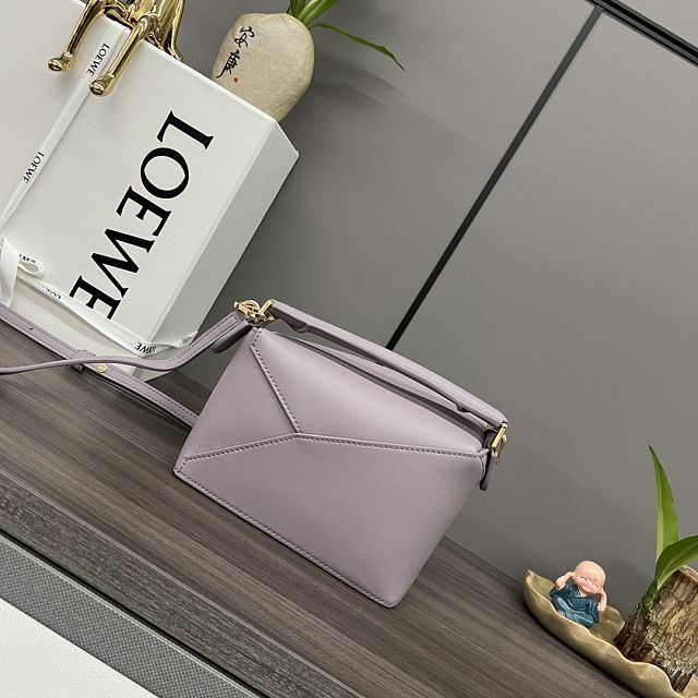 Loewe original calfskin mini puzzle bag A510P88 light purple