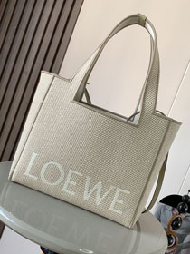 Loewe original canvas medium font tote A685B61 grey