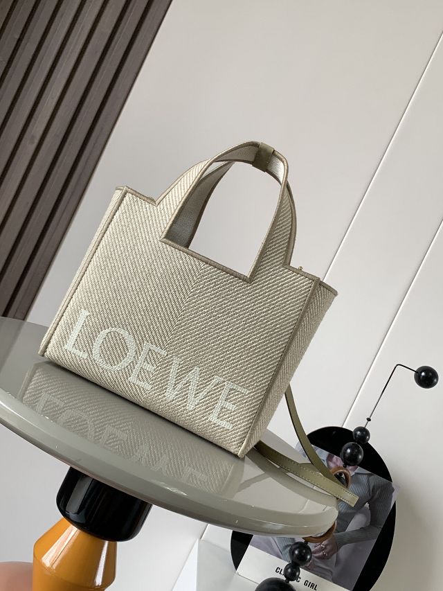 Loewe original canvas small font tote A685B59 grey