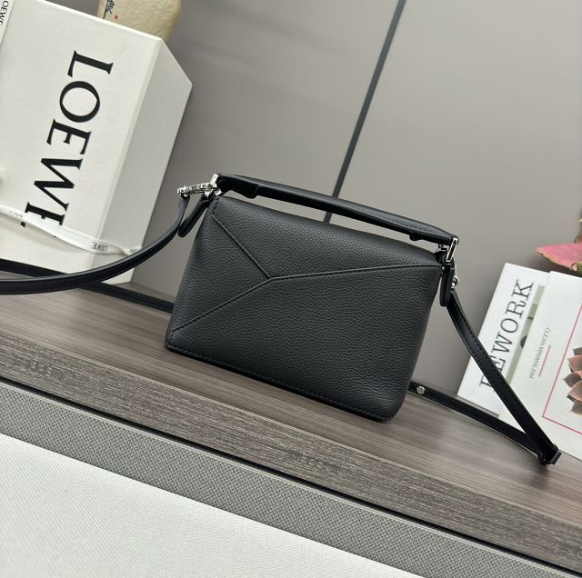 Loewe original grained calfskin mini puzzle bag A510P88 black