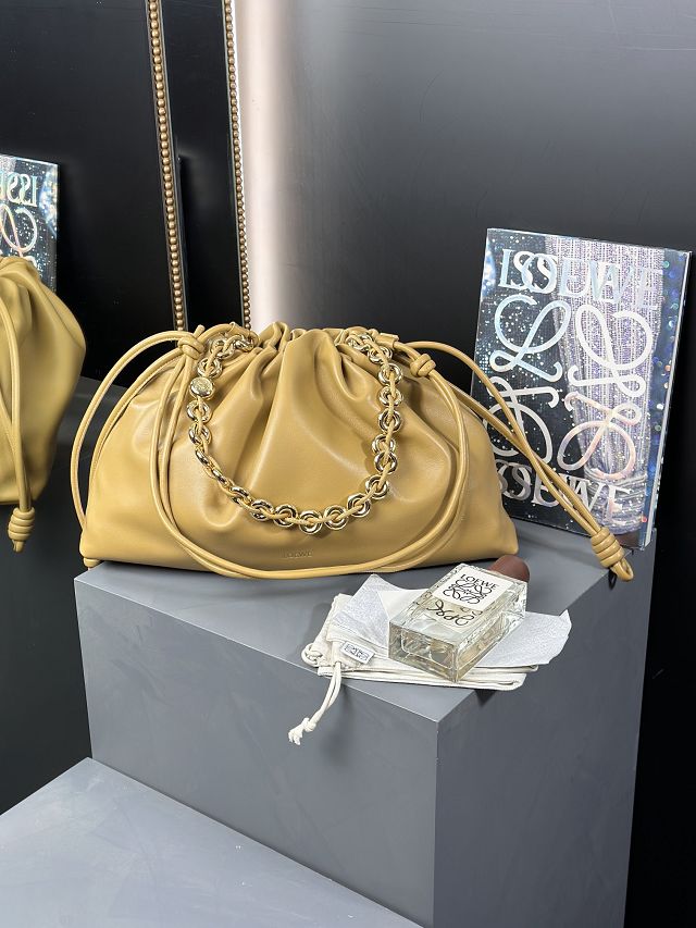 Loewe original lambskin large flamenco purse A411FPD sahara