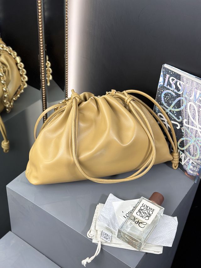 Loewe original lambskin large flamenco purse A411FPD sahara