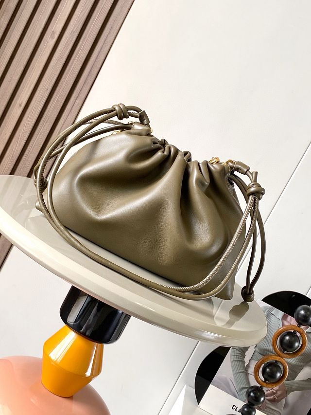 Loewe original lambskin medium flamenco purse A411FCR khaki green