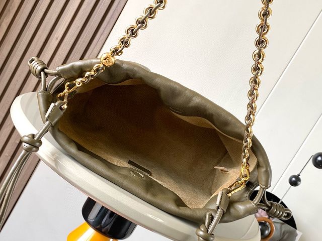 Loewe original lambskin medium flamenco purse A411FCR khaki green