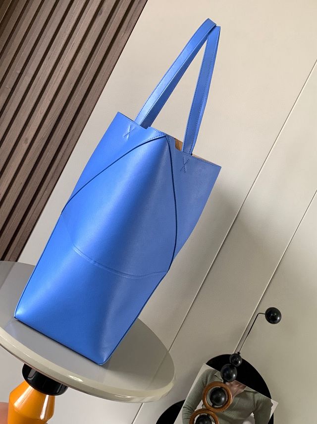 Loewe original calfskin large puzzle fold tote B933Q18 blue