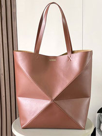 Loewe original calfskin large puzzle fold tote B933Q18 brown