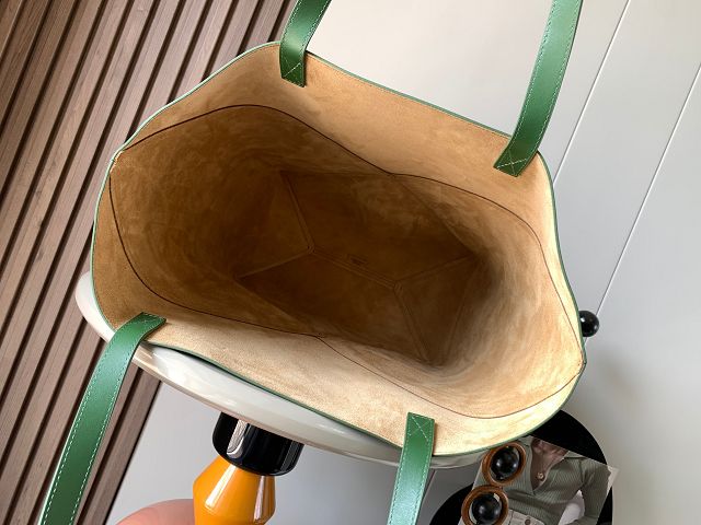 Loewe original calfskin large puzzle fold tote B933Q18 brown&green