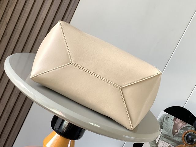 Loewe original calfskin medium puzzle fold tote A657G50 apricot&white