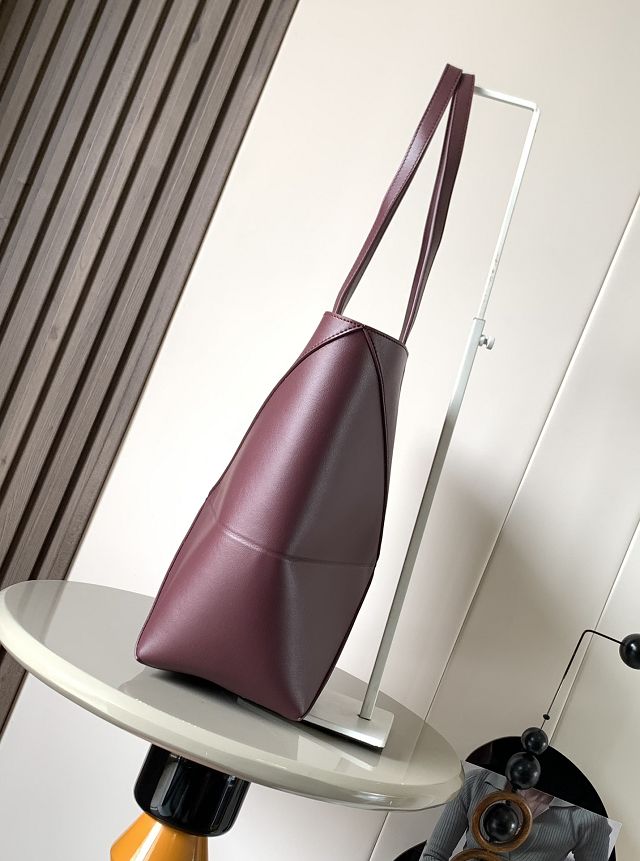Loewe original calfskin medium puzzle fold tote A657G50 burgundy
