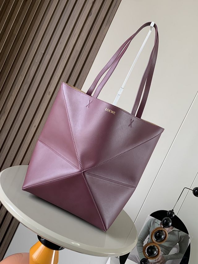 Loewe original calfskin medium puzzle fold tote A657G50 burgundy