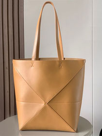 Loewe original calfskin medium puzzle fold tote A657G50 desert