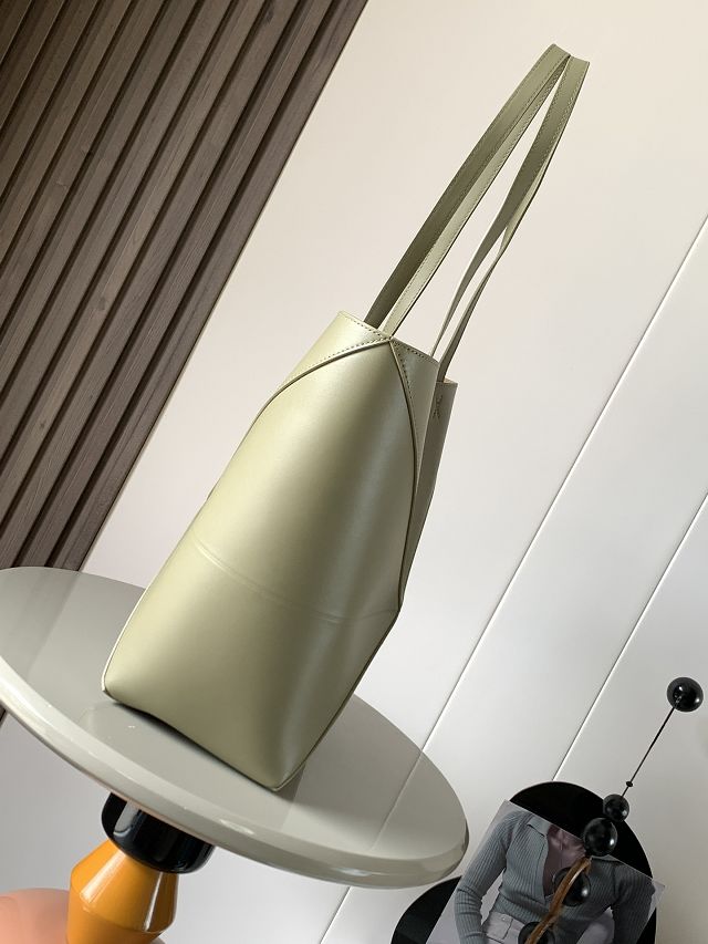 Loewe original calfskin medium puzzle fold tote A657G50 eucalyptus 