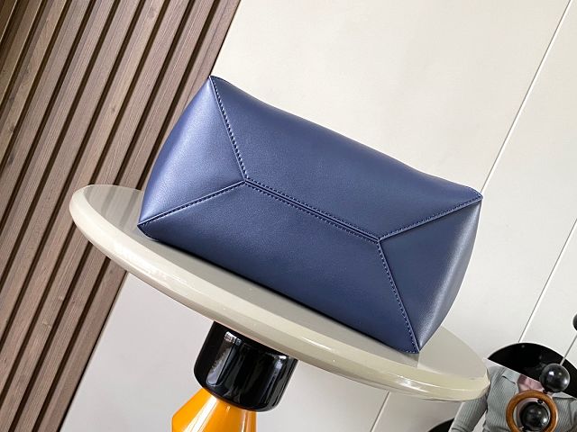 Loewe original calfskin medium puzzle fold tote A657G50 green&blue