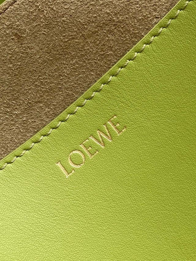 Loewe original calfskin medium puzzle fold tote A657G50 lemon green