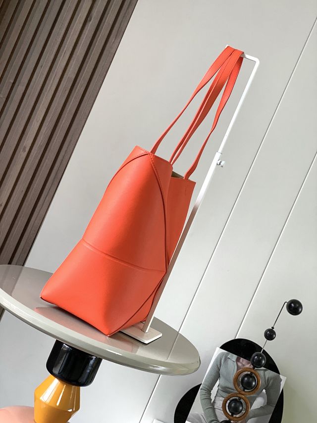 Loewe original calfskin medium puzzle fold tote A657G50 orange