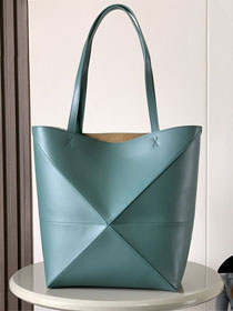 Loewe original calfskin medium puzzle fold tote A657G50 vetiver