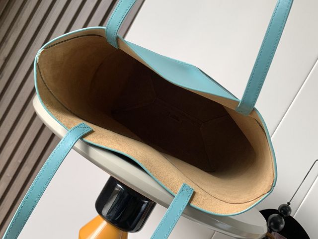 Loewe original calfskin medium puzzle fold tote A657G50 water blue