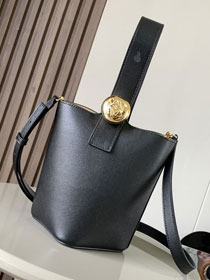 Loewe original calfskin mini pebble bucket BBMX01 black