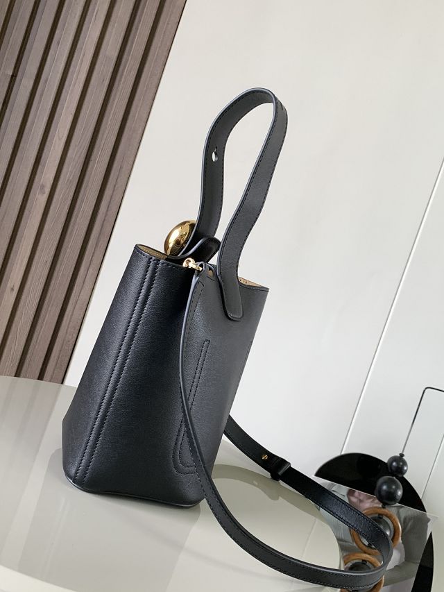 Loewe original calfskin mini pebble bucket BBMX01 black