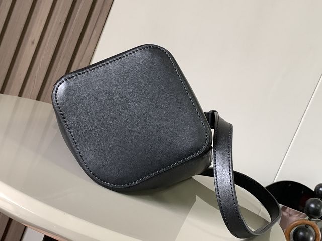 Loewe original calfskin mini pebble bucket BBMX01 black
