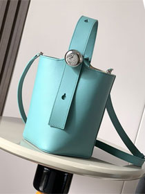 Loewe original calfskin mini pebble bucket BBMX01 blue