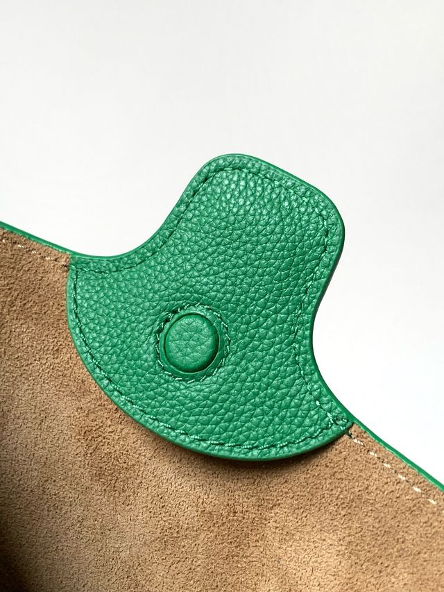Loewe original calfskin mini pebble bucket BBMX01 green
