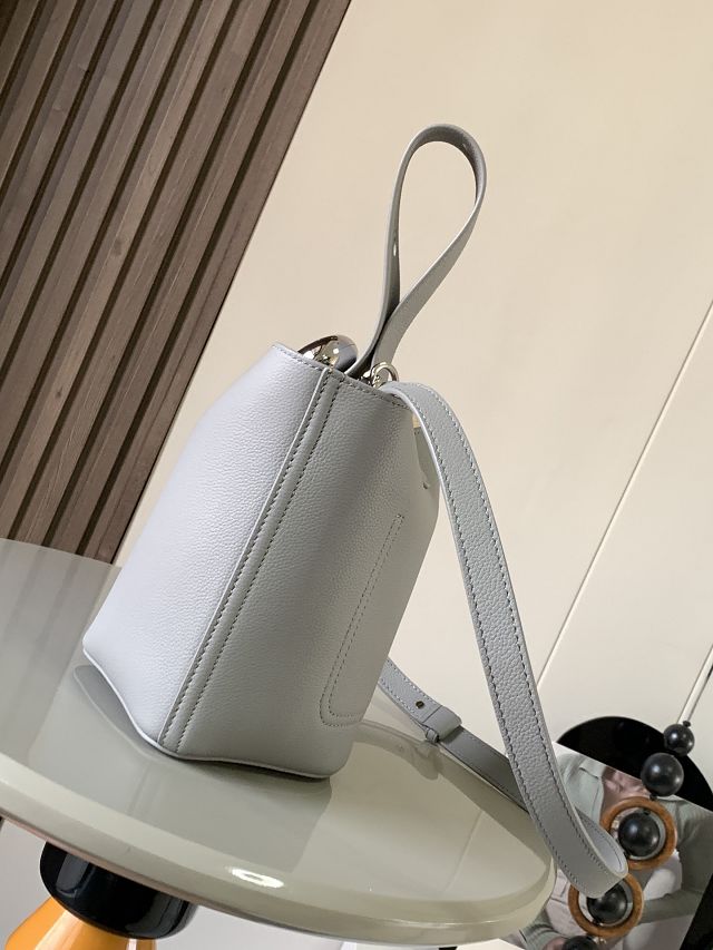 Loewe original calfskin mini pebble bucket BBMX01 grey