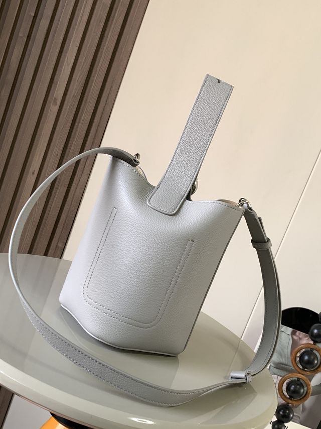 Loewe original calfskin mini pebble bucket BBMX01 grey