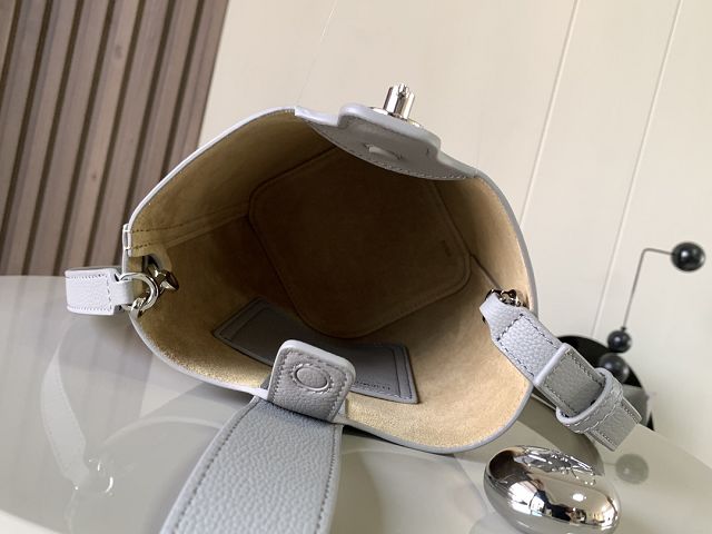 Loewe original calfskin mini pebble bucket BBMX01 grey
